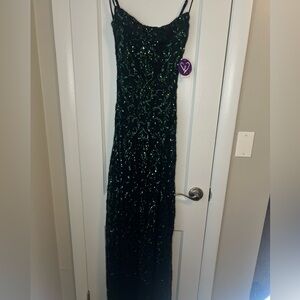 Elegant Green Sequin Dress